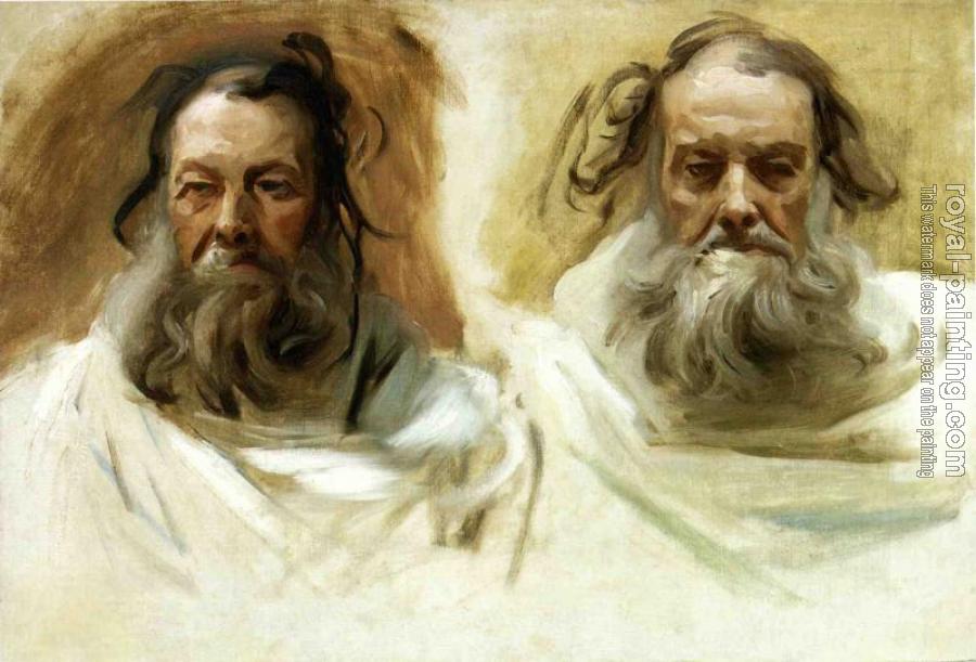 John Singer Sargent : Study for Two Heads for Boston Mural,The Prophets